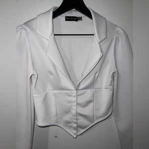 PLT White Dressy Cropped Top